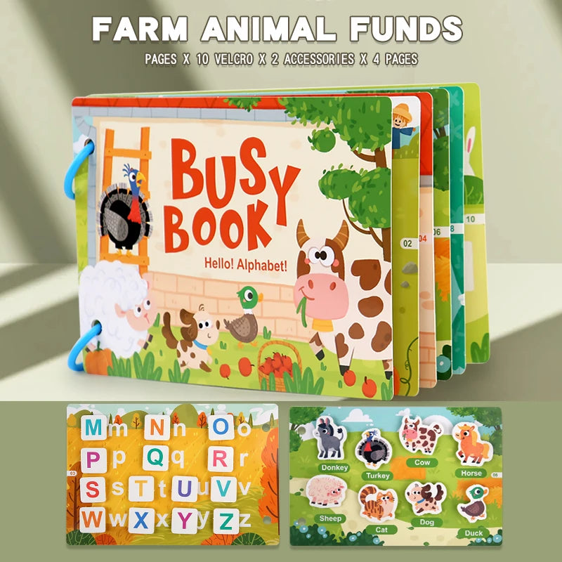 Livre Autocollants Réutilisables Montessori – Puzzle DIY Scènes & Personnages | Jouet Éducatif 0-6 ans