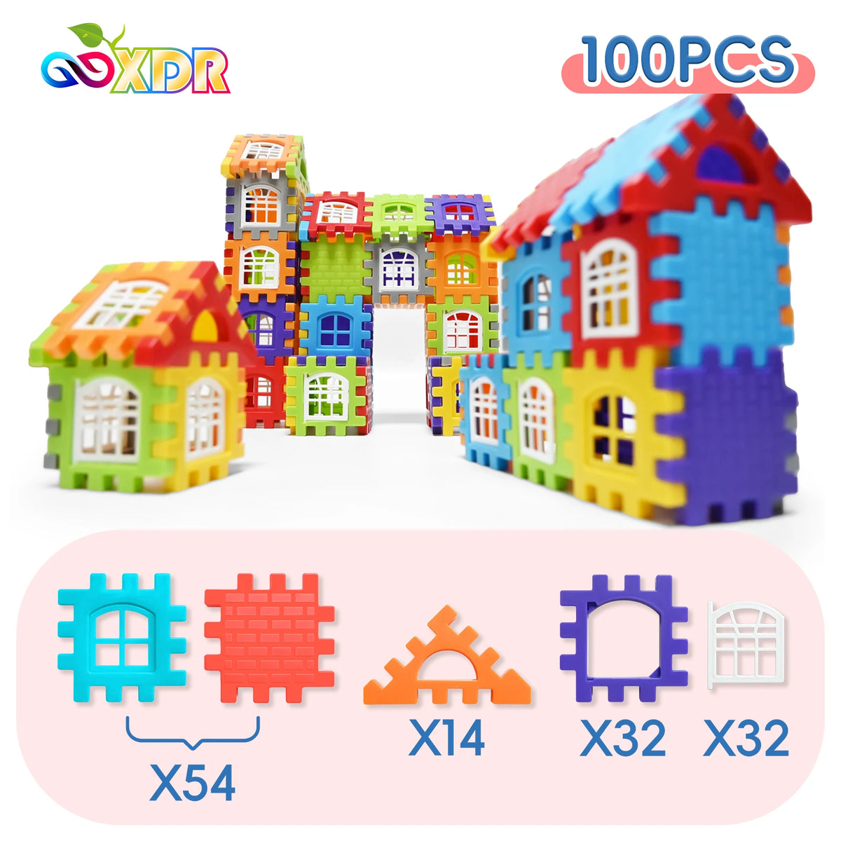 Blocs de Construction Maison – Fenêtres & Puzzle 3D | 3-12 ans