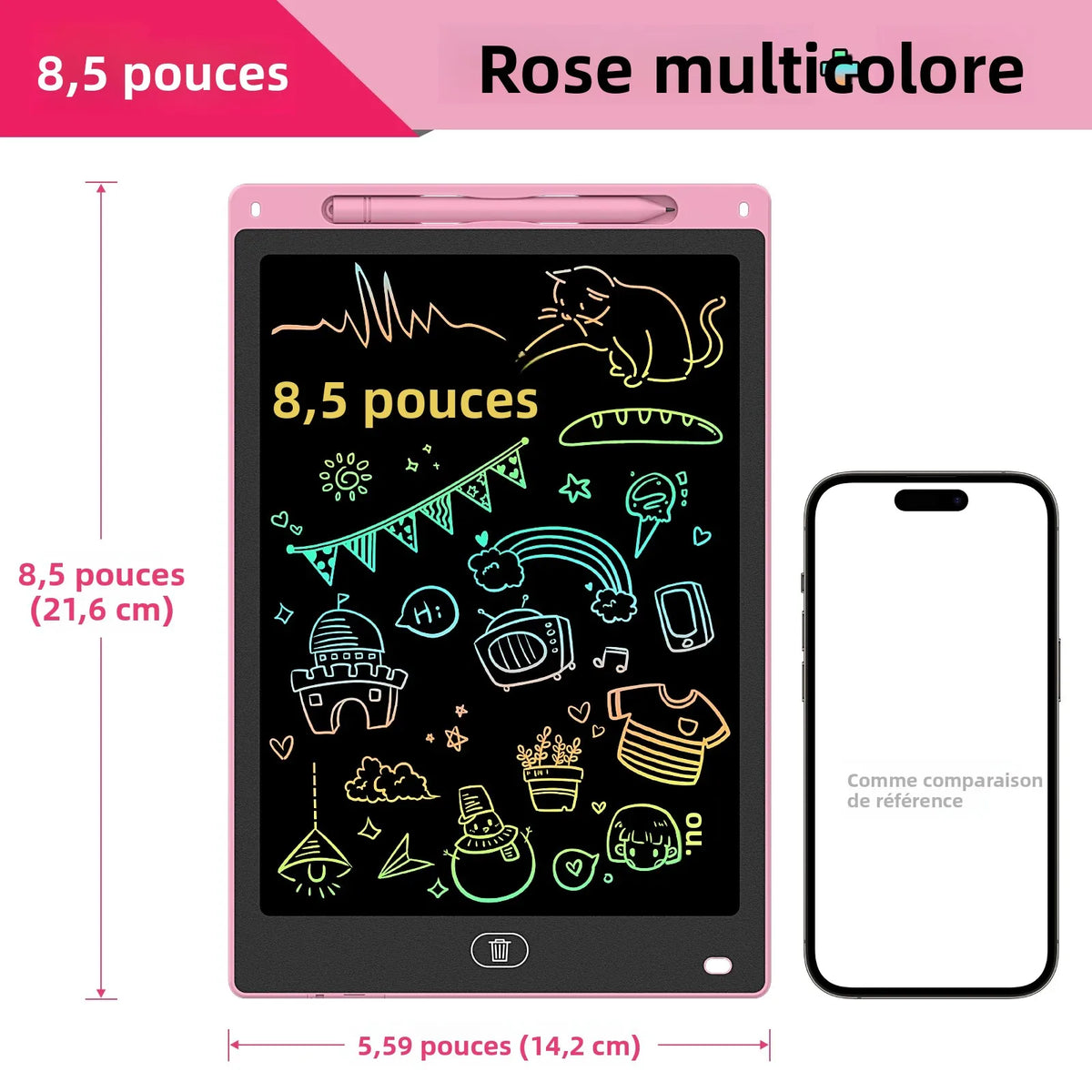 Ardoise Magique LCD 8,5 Pouces – Tablette de Dessin | 3-12 ans