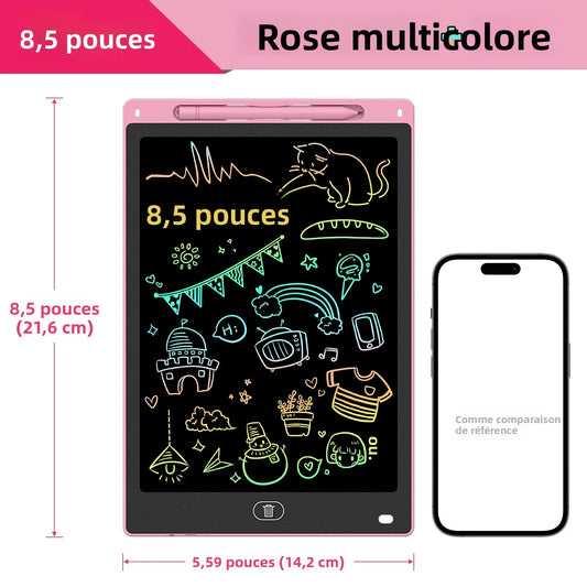 Ardoise Magique LCD 8,5 Pouces - Tablette de Dessin pour Enfants - Jouet Éducatif d'Apprentissage