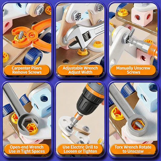 Boîte à Outils Éducative DIY - Puzzle de Vissage et Assemblage pour Enfants