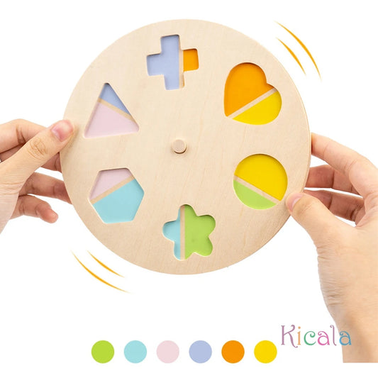 Plateau d'Association Formes & Couleurs Montessori – Puzzle Éveil & Logique | Bébé 0-6 ans