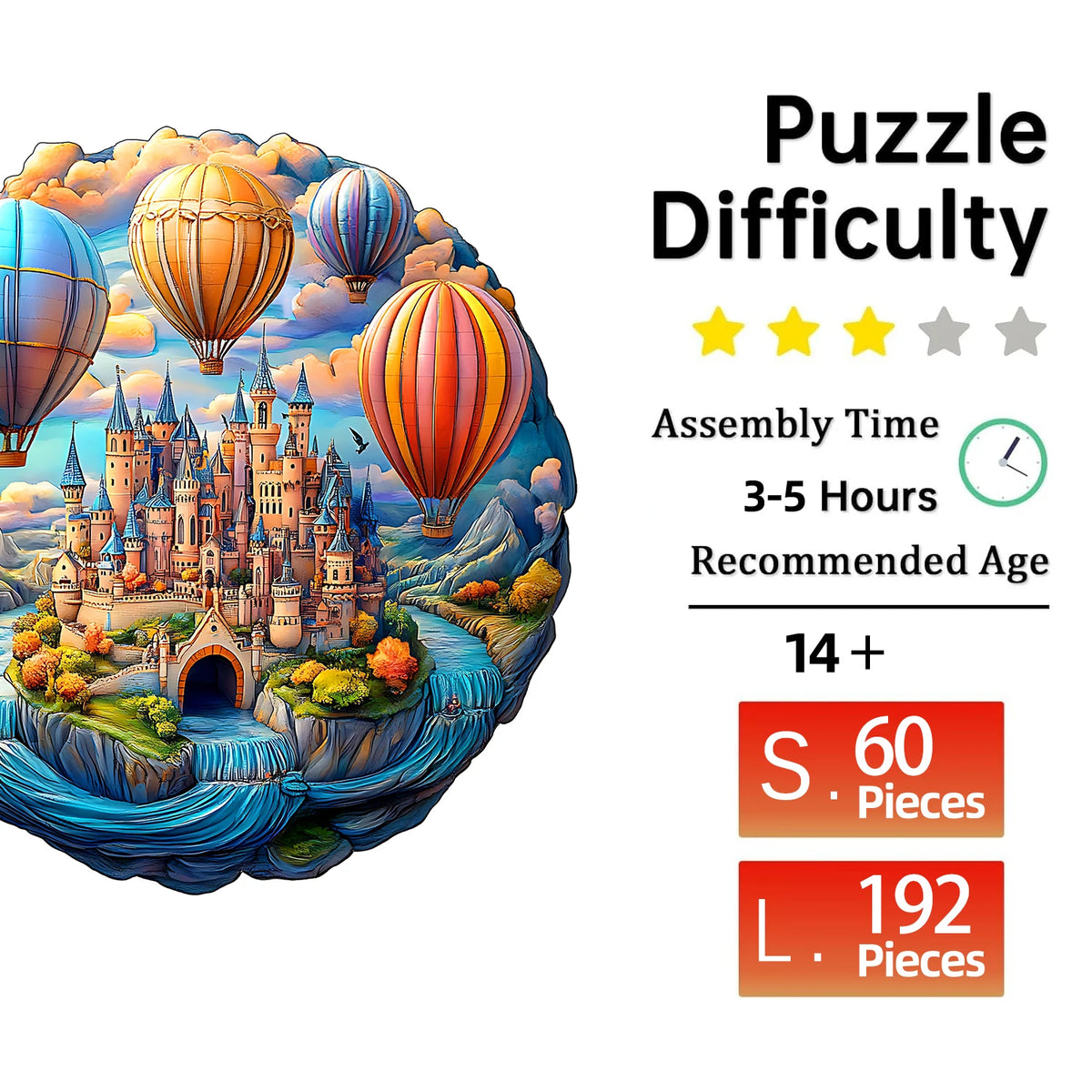 Puzzle en Bois Château de Rêve – Pièces Uniques | Adulte