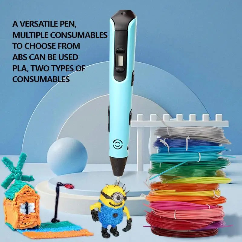 Stylo d'Impression 3D – Écran LCD & Dessin DIY | 8-14 ans