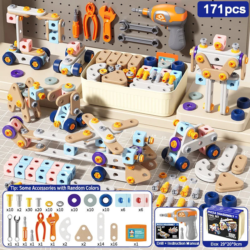 Boîte à Outils Éducative DIY - Puzzle de Vissage et Assemblage pour Enfants