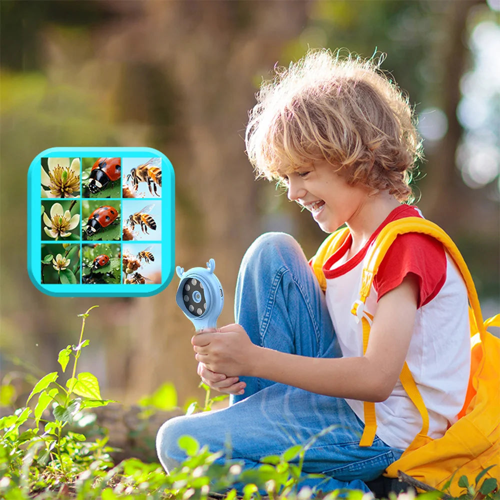 Microscope Numérique 500x – Écran IPS & 8 LED | 6-12 ans