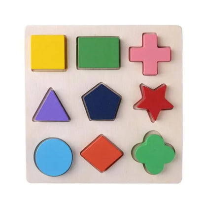Puzzle Formes Géométriques Montessori en Bois – Tri Mathématique & Encastrement | Éveil 3-6 ans