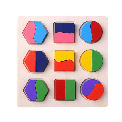 Puzzle Formes Géométriques Montessori en Bois – Tri Mathématique & Encastrement | Éveil 3-6 ans
