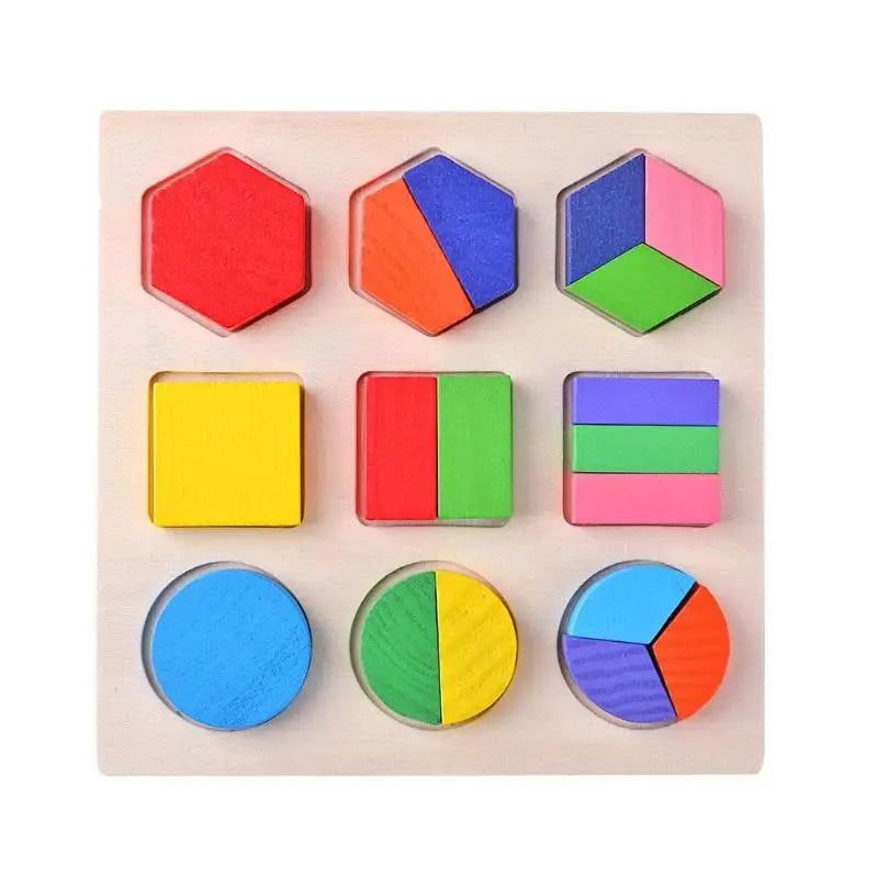 Puzzle Formes Géométriques Montessori en Bois – Tri Mathématique & Encastrement | Éveil 3-6 ans