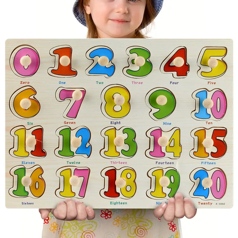 Puzzle Montessori en Bois – Animaux, Fruits & Formes Géométriques | Jouet Éducatif 3-6 ans