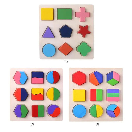 Puzzle Formes Géométriques Montessori en Bois – Tri Mathématique & Encastrement | Éveil 3-6 ans