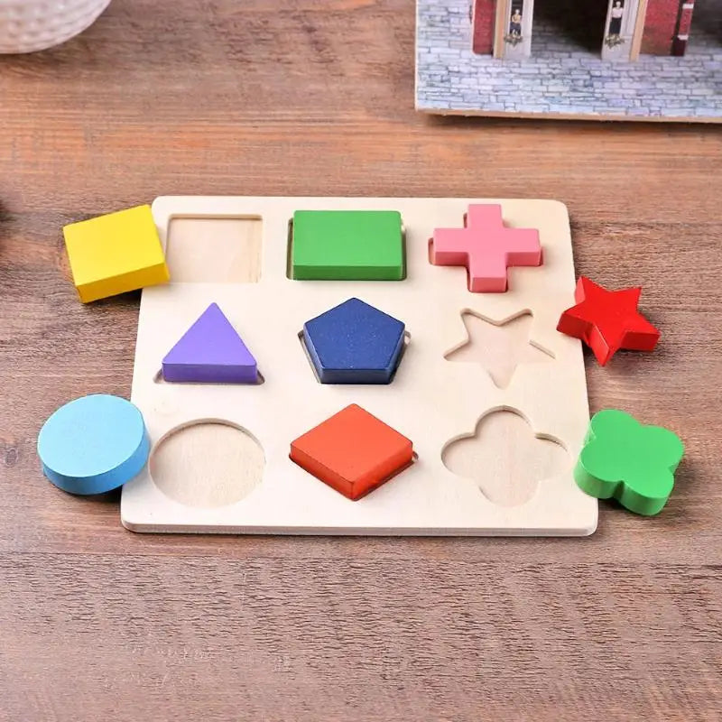 Puzzle Formes Géométriques Montessori en Bois – Tri Mathématique & Encastrement | Éveil 3-6 ans