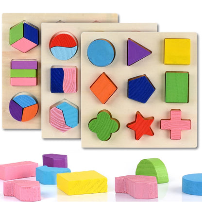 Puzzle Formes Géométriques Montessori en Bois – Tri Mathématique & Encastrement | Éveil 3-6 ans