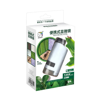 Microscope de Poche pour Enfants 60-120X avec LED - Jouet Éducatif STEM