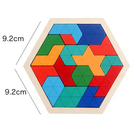 Puzzle Tangram Montessori en Bois - Jeu de Logique et Formes Géométriques 3-6 ans