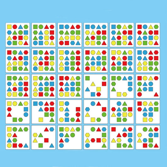 Jeu de Mémoire Formes & Couleurs Montessori en Bois – Association & Éveil | 3-12 ans