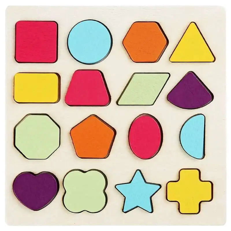 Puzzle Montessori en Bois - Lettres, Chiffres et Formes - Jeu Éducatif 3-6 ans