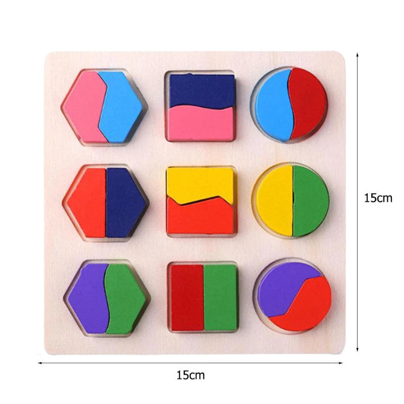 Plateau Géométrique Montessori en Bois – Jouet Éducatif Formes & Couleurs 3-6 ans