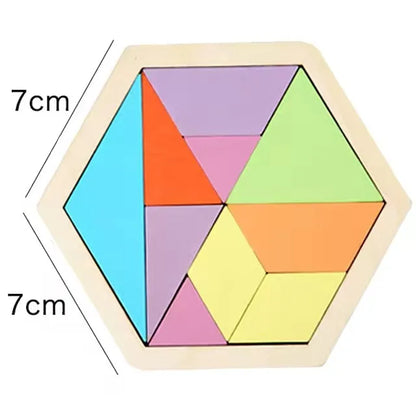 Puzzle Tangram Montessori en Bois - Jeu de Logique et Formes Géométriques 3-6 ans