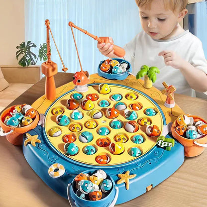 Jeu de Pêche Magnétique Électrique pour Enfants – Jouet Musical Rotatif avec Canne | Éveil 3 ans+