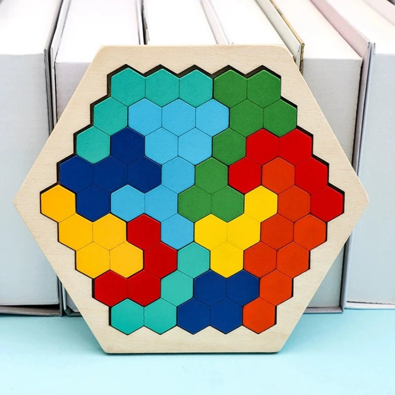 Puzzle Tangram Montessori en Bois - Jeu de Logique et Formes Géométriques 3-6 ans