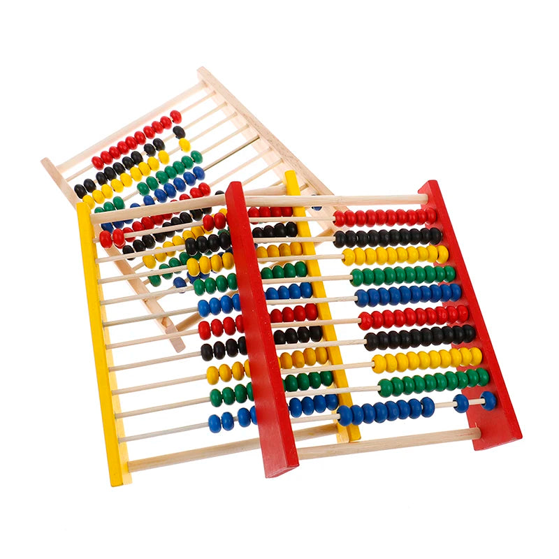 Boulier en Bois Montessori – 100 Perles Colorées | Apprentissage des Mathématiques 3-6 ans