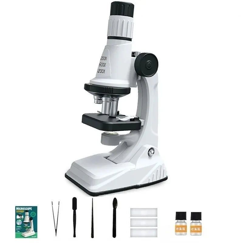 Microscope  Éducatif pour Enfants 200x-600x-1200x avec Lumière LED - Kit Science STEM
