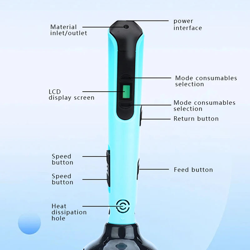 Stylo d'Impression 3D avec Écran LCD - Stylo de Dessin DIY pour Enfants -
