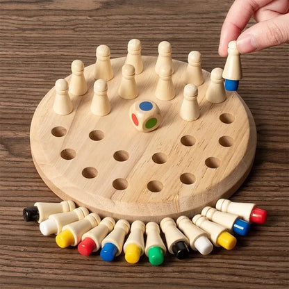 Jeu de Mémoire Montessori en Bois – Chevilles Colorées 2-6 Joueurs | Éveil 3 ans+