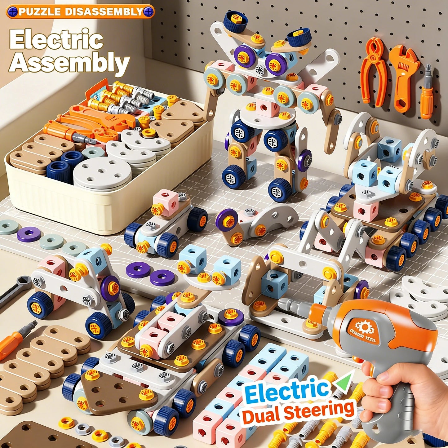 Boîte à Outils Éducative DIY - Puzzle de Vissage et Assemblage pour Enfants