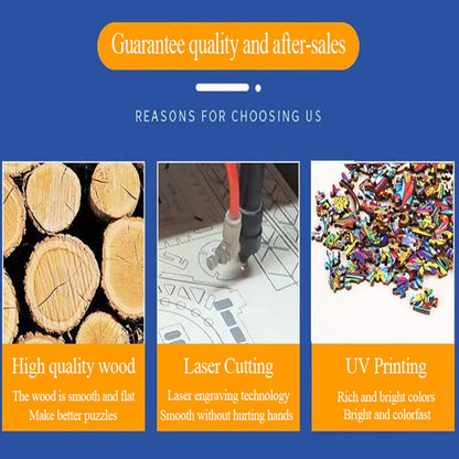 Puzzle en Bois Animaux Mystérieux - Jeu Éducatif Adulte et Enfant 14+