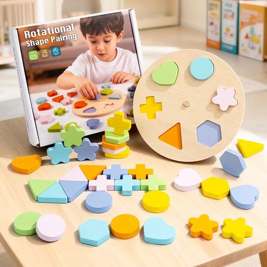 Plateau d'Association Formes & Couleurs Montessori – Puzzle Éveil & Logique | Bébé 0-6 ans