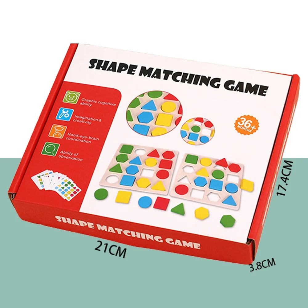 Jeu de Mémoire Formes & Couleurs Montessori en Bois – Association & Éveil | 3-12 ans