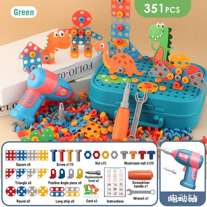 Mallette à Outils Électrique pour Enfants - Jeu de Construction Éducatif 211/351 Pièces
