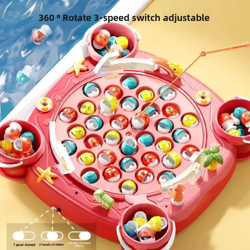 Jeu de Pêche Magnétique Électrique pour Enfants – Jouet Musical Rotatif avec Canne | Éveil 3 ans+
