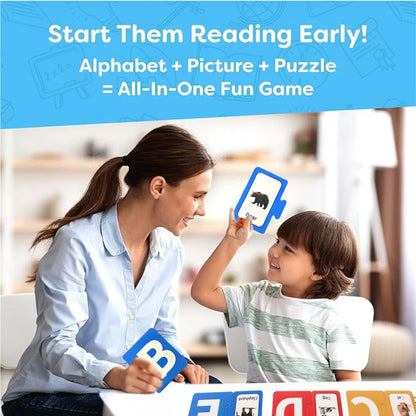 Set Apprentissage Alphabet – 26 Puzzles ABC Auto-Correctifs & 26 Flashcards A-Z | Maternelle 3-6 ans