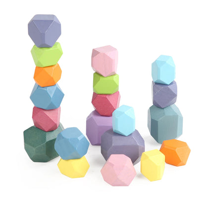 Pierres d'Équilibre en Bois Montessori