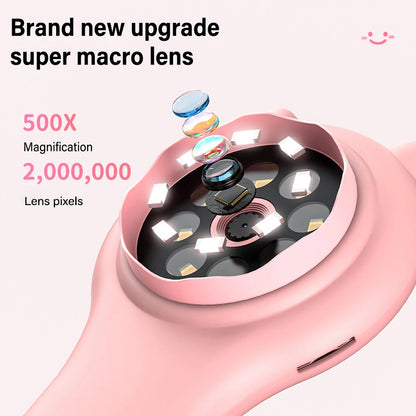 Microscope Électronique Portable 500x pour Enfants avec Écran LCD 2" Jouet Éducatif Science