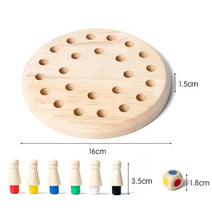 Jeu de Mémoire Montessori en Bois – Chevilles Colorées 2-6 Joueurs | Éveil 3 ans+