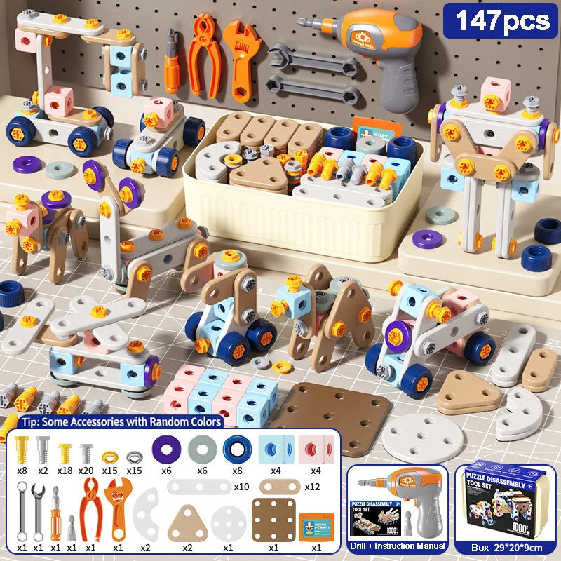 Boîte à Outils Éducative DIY - Puzzle de Vissage et Assemblage pour Enfants