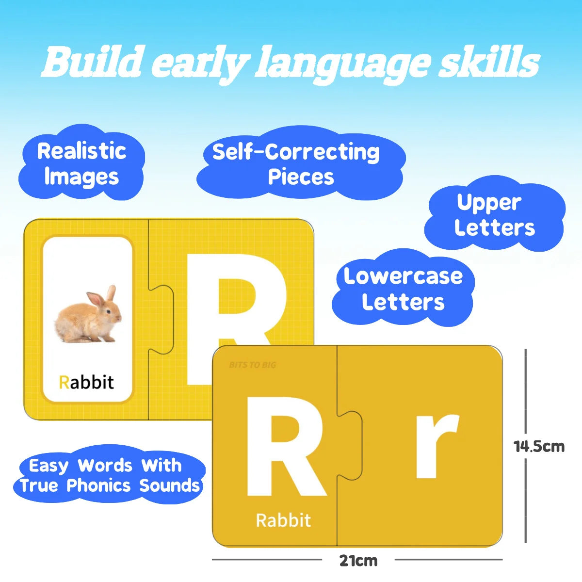 Set Apprentissage Alphabet – 26 Puzzles ABC Auto-Correctifs & 26 Flashcards A-Z | Maternelle 3-6 ans