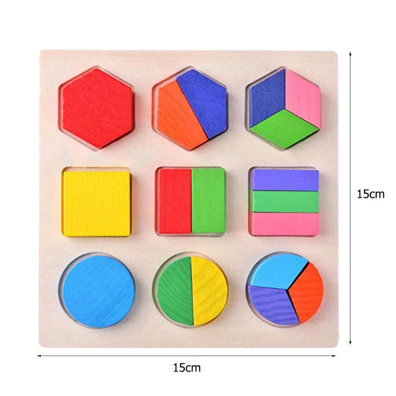 Plateau Géométrique Montessori en Bois – Jouet Éducatif Formes & Couleurs 3-6 ans
