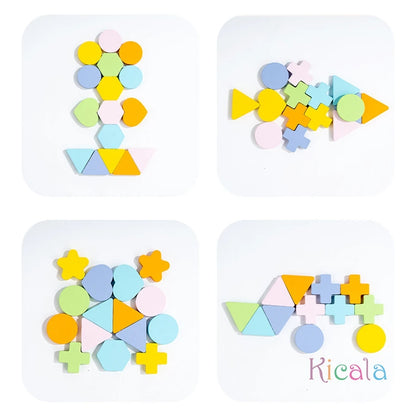 Plateau d'Association Formes & Couleurs Montessori – Puzzle Éveil & Logique | Bébé 0-6 ans