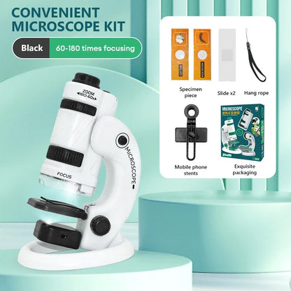 Mini Microscope de Poche 60-120X avec LED pour Enfants - Jouet Éducatif Scientifique