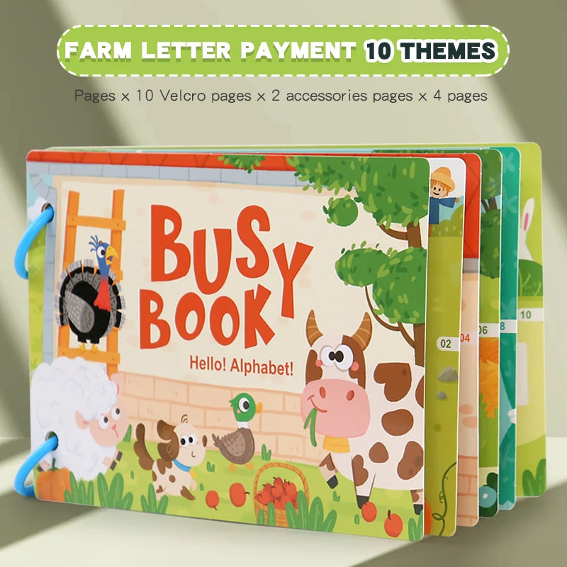 Livre Autocollants Réutilisables Montessori – Puzzle DIY Scènes & Personnages | Jouet Éducatif 0-6 ans