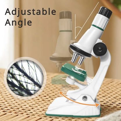 Microscope  Éducatif pour Enfants 200x-600x-1200x avec Lumière LED - Kit Science STEM
