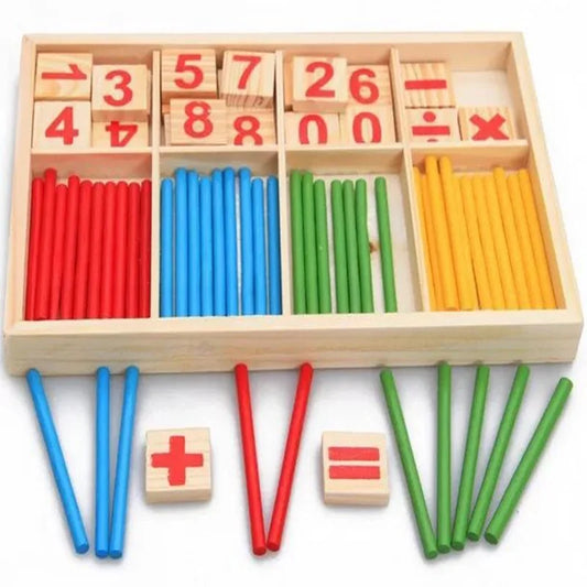 Bâtonnets de Comptage Montessori en Bois – Apprentissage Arithmétique & Maths | 3-6 ans