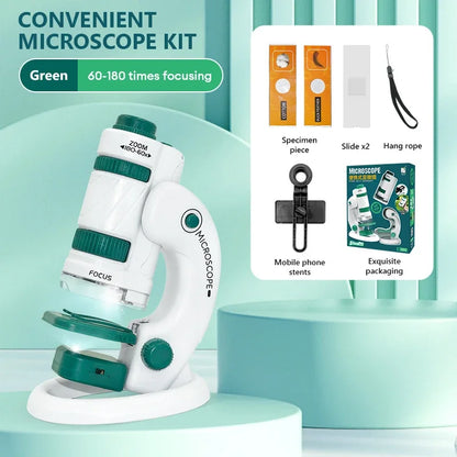 Mini Microscope de Poche 60-120X avec LED pour Enfants - Jouet Éducatif Scientifique