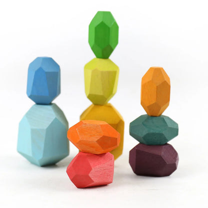 Pierres d'Équilibre en Bois Montessori
