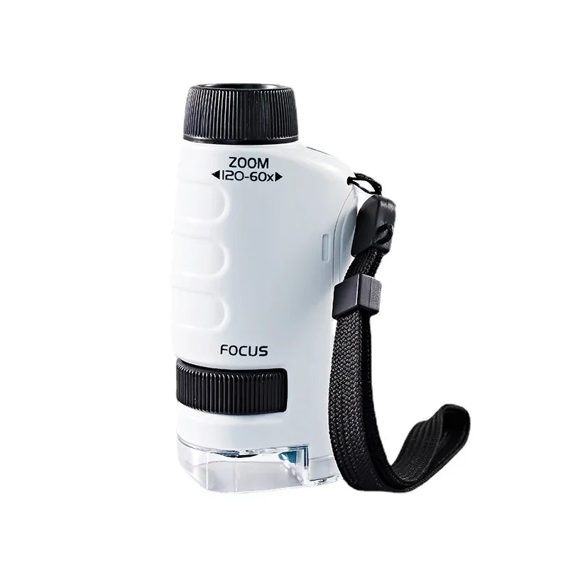 Microscope de Poche pour Enfants 60-120X avec LED - Jouet Éducatif STEM